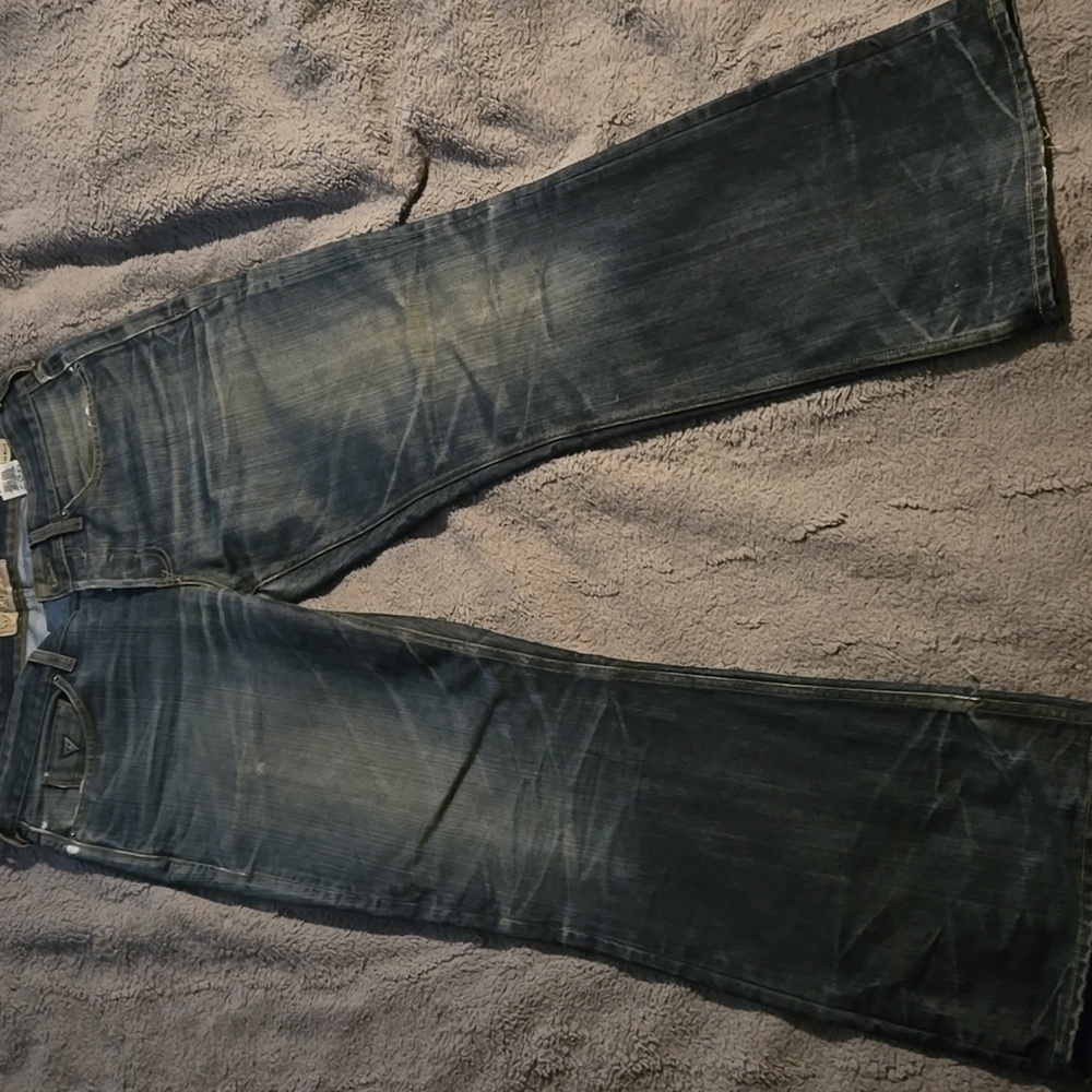 Guess Men's Dark Blue Bootcut Jeans